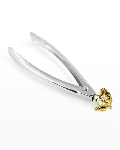 MICHAEL ARAM GOLD ORCHID SMALL LOCK SPRING TONGS