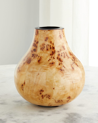 Ladorada Burl Veneer Small Teardrop Vase