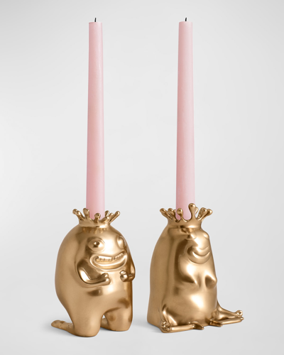 L'objet Haas King & Queen Candlesticks, Set Of 2 In Gold