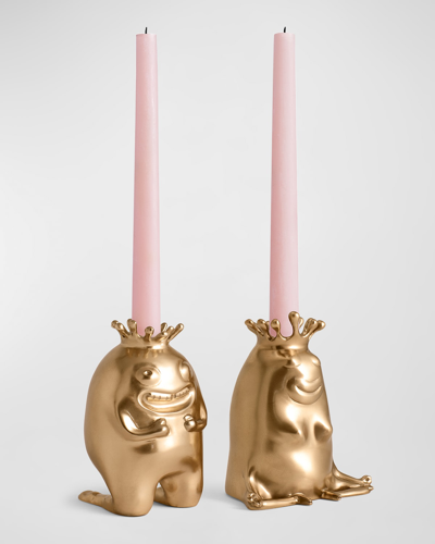 L'OBJET HAAS KING & QUEEN CANDLESTICKS, SET OF 2