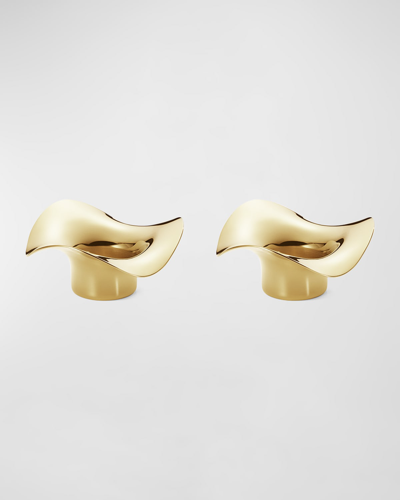 Georg Jensen Golden Stainless Steel Cobra Tealight Holders, Set Of 2