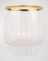 Vietri Natalia Gold Rim Double Old-fashioned Glass