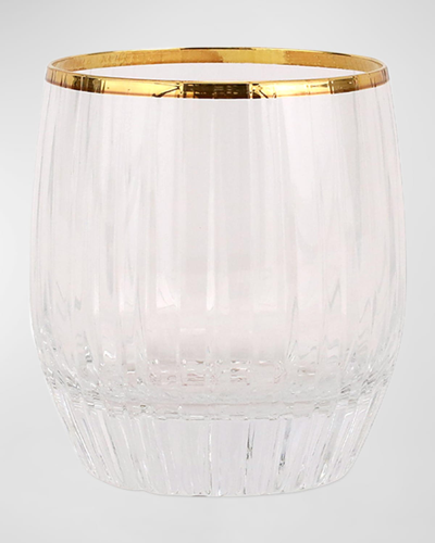 Vietri Natalia Gold Rim Double Old-fashioned Glass