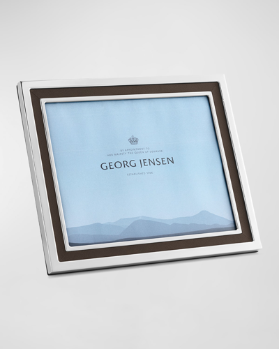 GEORG JENSEN MANHATTAN LEATHER AND STAINLESS STEEL FRAME, 8" X 10"