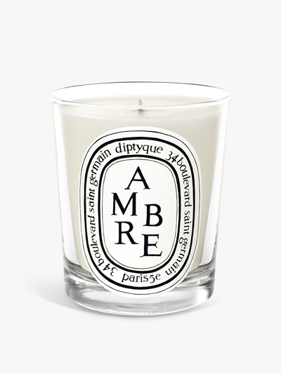 Diptyque Ambre Mini Candle 70 G In White