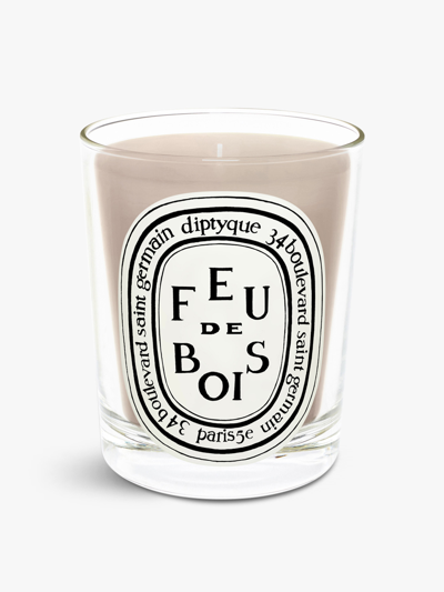 Diptyque Off-white Feu De Bois Candle, 190 G