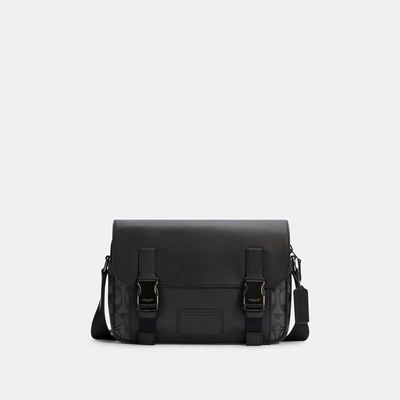 Coach Outlet Track Crossbody In Signature Canvas In Black
