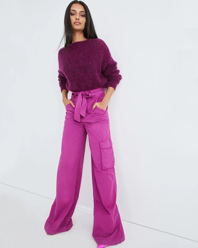 Veronica Beard Belisa Tie-waist Wide-leg Cargo Pants In Bright Magenta