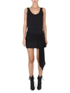 Philosophy Di Lorenzo Serafini Mini Draped Dress Asymmetric Hem In Black