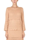 Boutique Moschino Cozy Wool Blend Crewneck Sweater For Women In Beige