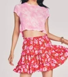 LOVESHACKFANCY Corbett Mini Skirt in Mambo Red