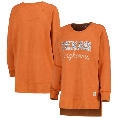 Pressbox Texas Orange Texas Longhorns Steamboat Animal Print Raglan Pullover Sweatshirt