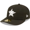 New Era Men's  Houston Astros Black, White Low Profile 59fifty Fitted Hat In Black