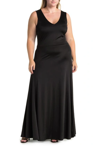 By Design Geneva Sleeveless Slinky Maxi Dress In Black