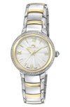 Porsamo Bleu Luna White Topaz Bracelet Watch, 34mm In Silver & Gold