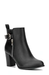 New York And Company Angie Womens Faux Leather Ankle Boots In Black