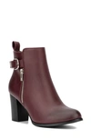 New York And Company Angie Faux Leather Bootie In Wine
