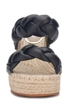 Kenneth Cole New York Women's Footwear Olivia Braid Espadrille Wedge Sandals Women's Shoes In Black