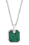 EFFY STERLING SILVER EMERALD PENDANT NECKLACE
