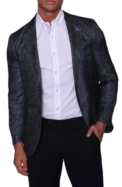 Tailorbyrd Paisley Dinner Jacket In Grey/ Navy