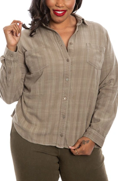 Slink Jeans Western Shirt In Olive