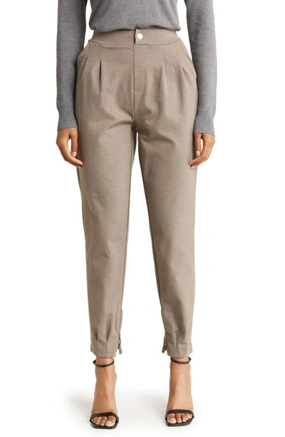 Patrizia Luca Zip Cuff Pants In Taupe