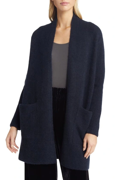 Eileen Fisher Open Front Cashmere Blend Cardigan In Nocturne