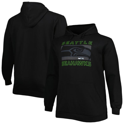 Fanatics Branded Black Seattle Seahawks Big & Tall Pop Of Color Pullover Hoodie