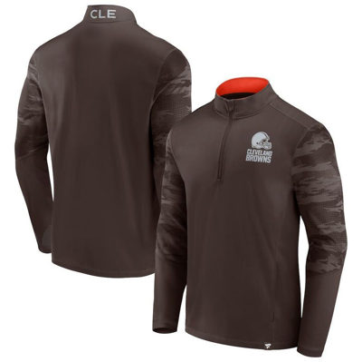 Fanatics Branded Brown Cleveland Browns Ringer Quarter-zip Jacket