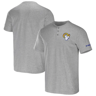 Nfl X Darius Rucker Collection By Fanatics Heather Gray Los Angeles Rams Henley T-shirt