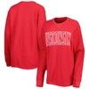PRESSBOX PRESSBOX RED WISCONSIN BADGERS SURF PLUS SIZE SOUTHLAWN WAFFLE-KNIT THERMAL TRI-BLEND LONG SLEEVE T-