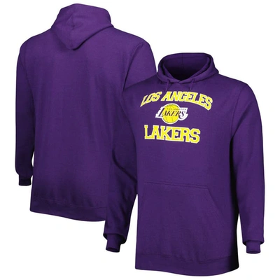 Profile Men's Purple Los Angeles Lakers Big And Tall Heart And Soul Pullover Hoodie