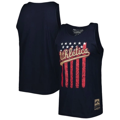 Mitchell & Ness Men's  Navy Detroit Tigers Cooperstown Collection Stars And Stripes Tank Top