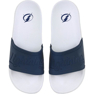 Foco Tampa Bay Lightning Script Wordmark Slide Sandals In White