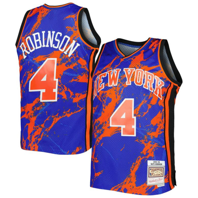 Mitchell & Ness Nate Robinson Blue New York Knicks 2005/06 Hardwood Classics Marble Swingman Jersey