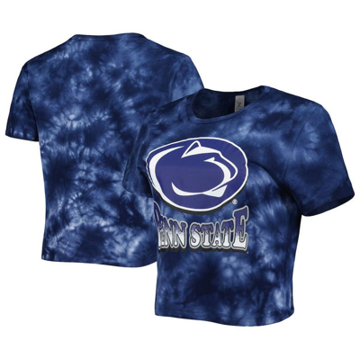 Zoozatz Navy Penn State Nittany Lions Cloud-dye Cropped T-shirt