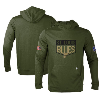 Levelwear Olive St. Louis Blues Thrive Tri-blend Pullover Hoodie