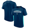 Fanatics Men's  Navy And Blue Seattle Kraken Special Edition 2.0 Authentic Pro Tech T-shirt In Navy