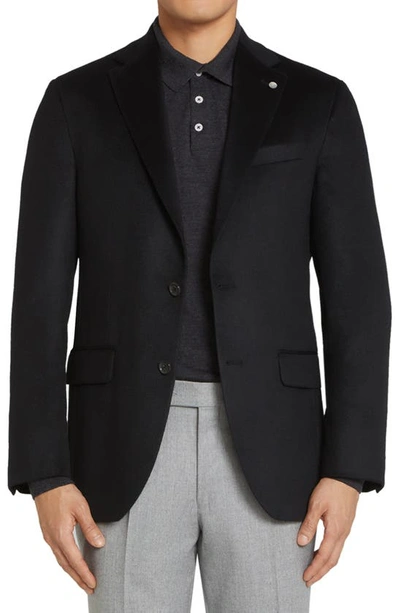 Jack Victor David Solid Cashmere Sport Coat In Black