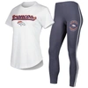 Concepts Sport Women's  White, Charcoal Denver Broncos Sonata T-shirt And Leggings Sleep Set In White