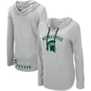 Colosseum Women's  Heather Gray Michigan State Spartans My Lover Lightweight Hooded Long Sleeve T-shi In Heather Gray