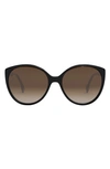 Fendi Fine 59mm Cat Eye Sunglasses In Black