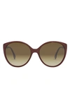 Fendi 59mm Gradient Round Sunglasses In Bordeaux