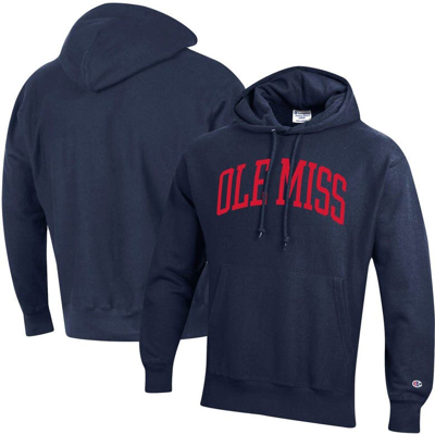 Champion Navy Ole Miss Rebels Team Arch Reverse Weave Pullover Hoodie
