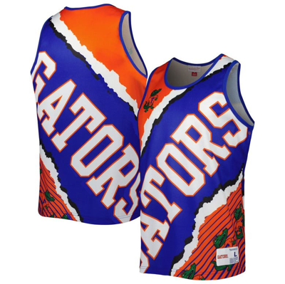 Mitchell & Ness Men's  Royal, Orange Florida Gators Jumbotron 2.0 Sublimated Tank Top In Royal,orange