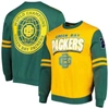 Mitchell & Ness Men's  Gold Green Bay Packers All Over 2.0 Pullover Sweatshirt In Gold