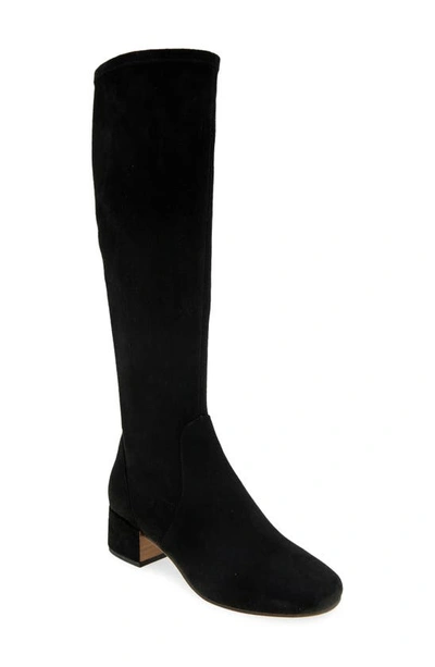 Gentle Souls By Kenneth Cole Ella Stretch Boot Womens Leather Tall Knee-high Boots In Black Suede