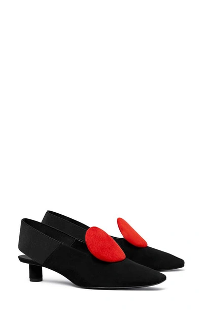 Tory Burch Slingback Shoe In Perfect Black/triple Red