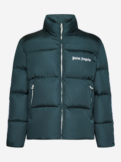 Palm Angels Green Classic Track Down Jacket In Green White