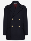 Palm Angels Palm Tree-embroidered Coat In Blue